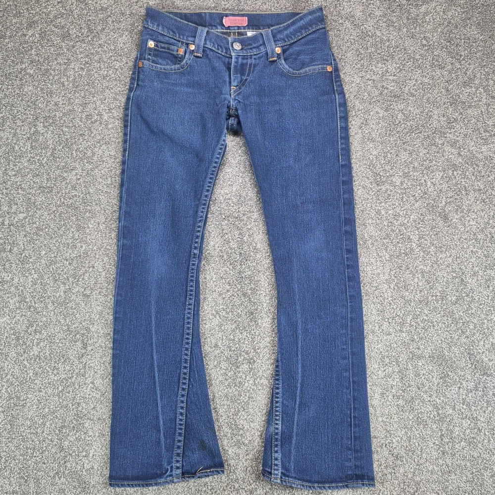 Vintage Levis Type 1 Tough Boot Womens 5M Blue Stretch Low Rise Flare Jeans